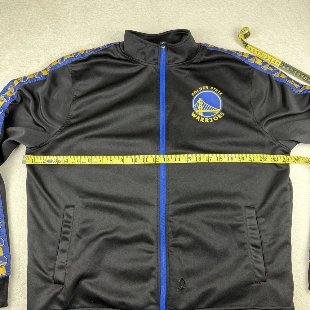 NBA Golden State Warriors Zip Warm Up Track Jacket Back‎ Graphic Men's Sz XL